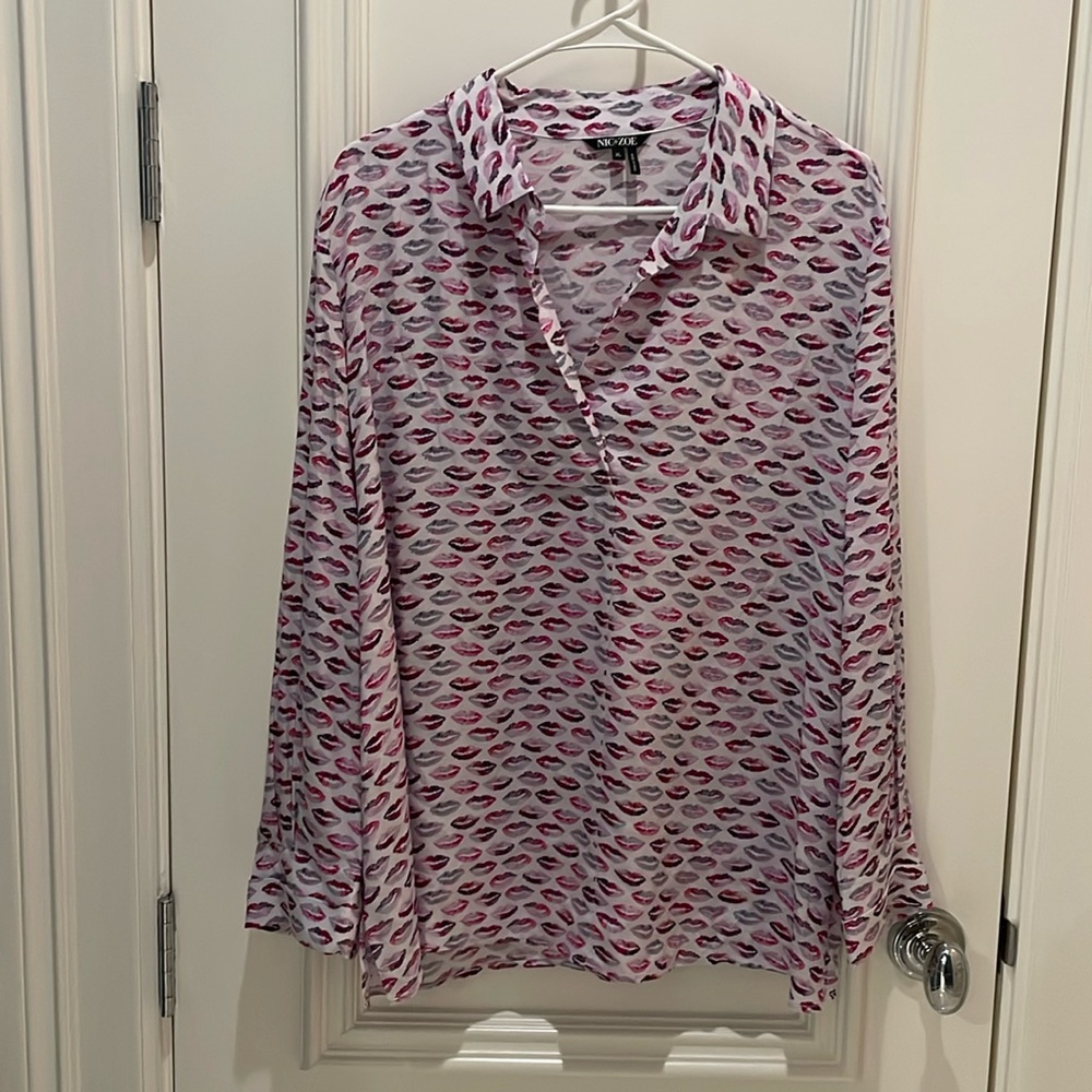 NWT Nic+ Zoe Lips shirt/blouse XL.